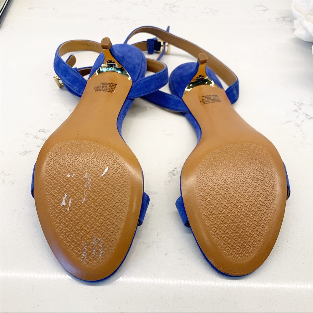 Tory Burch Blue Suede Kitten Heels - Picture 8 of 11